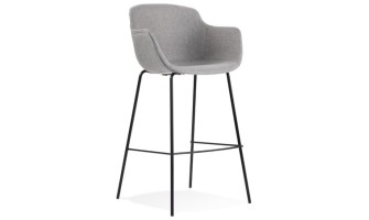 BS04350LGBL 5404028301302 Tabouret de bar avec accoudoirs FORTI en tissu gris clair
