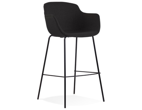 BS04360BLBL 5404028301326 Tabouret de bar avec accoudoirs FORTI en tissu noir