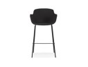 Tabouret de bar avec accoudoirs FORTI en tissu noir