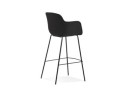Tabouret de bar avec accoudoirs FORTI en tissu noir