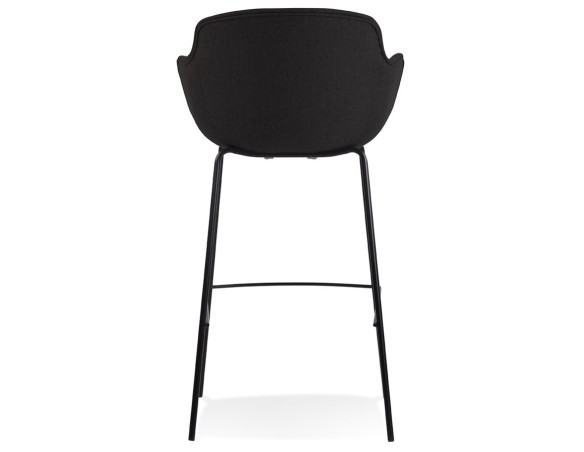 Tabouret de bar avec accoudoirs FORTI en tissu noir