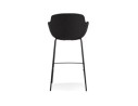 Tabouret de bar avec accoudoirs FORTI en tissu noir