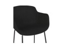 Tabouret de bar avec accoudoirs FORTI en tissu noir