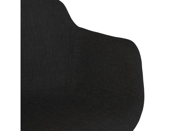 Tabouret de bar avec accoudoirs FORTI en tissu noir