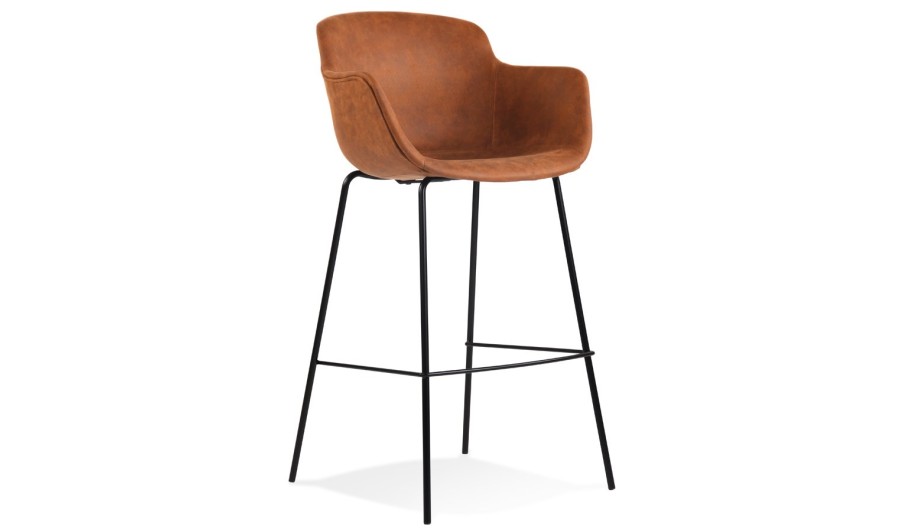 BS04370BRBL 5404028301340 Tabouret de bar avec accoudoirs CALVIN en microfibre brune BS04370BRBL 5404028301340 Tabouret de bar avec accoudoirs CALVIN en microfibre brune