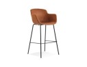 BS04370BRBL 5404028301340 Tabouret de bar avec accoudoirs CALVIN en microfibre brune