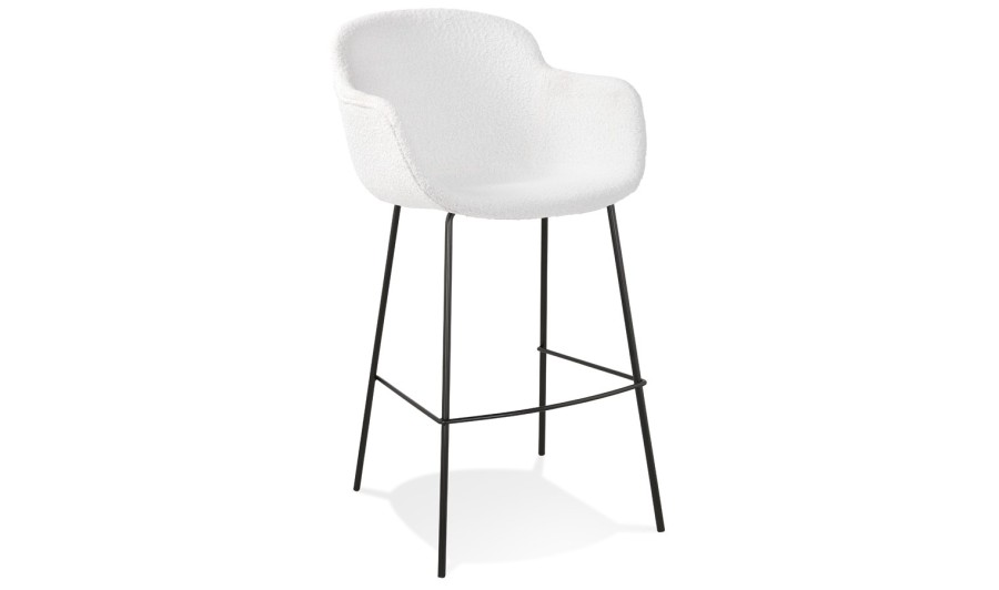 BS06020WHBL 5404028332023 Tabouret de bar design CADRIX en tissu bouclé blanc BS06020WHBL 5404028332023 Tabouret de bar design CADRIX en tissu bouclé blanc