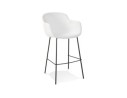 BS06020WHBL 5404028332023 Tabouret de bar design CADRIX en tissu bouclé blanc