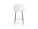 Tabouret de bar design CADRIX en tissu bouclé blanc