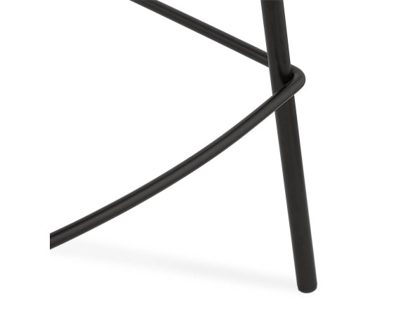 Tabouret de bar design CADRIX en tissu bouclé blanc