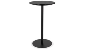 BT01020BLBL 5404028306628 Table haute ronde CORY ROUND en pierre noire effet marbre et métal noir - 60x60 cm