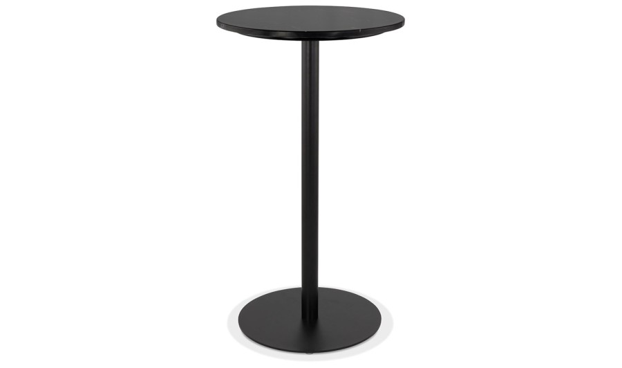 BT01020BLBL 5404028306628 Table haute ronde CORY ROUND en pierre noire effet marbre et métal noir - 60x60 cm BT01020BLBL 5404028306628 Table haute ronde CORY ROUND en pierre noire effet marbre et métal noir - 60x60 cm