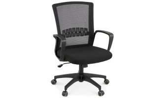 OC00590BL 5404028314388 Fauteuil de bureau design VOODOO en tissu noir
