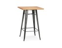 BT00960BRDG 5404028300688 Table haute style industriel GRAMY en bois foncé et pieds en métal gris - 70x70 cm