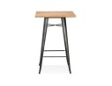 Table haute style industriel GRAMY en bois foncé et pieds en métal gris - 70x70 cm