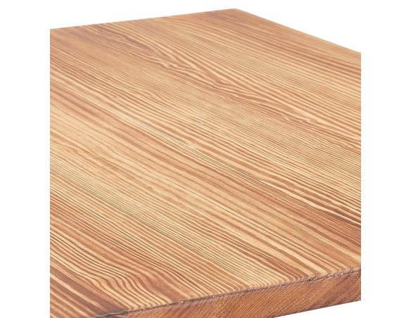 Table haute style industriel GRAMY en bois foncé et pieds en métal gris - 70x70 cm