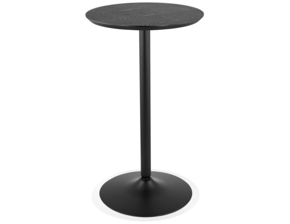 BT01090BLBL 5404028319871 Table haute ronde TAMAGO en bois et métal noir - à̃ 60 cm