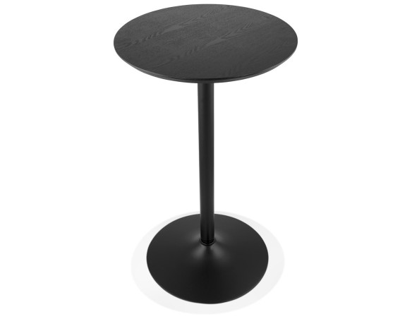 Table haute ronde TAMAGO en bois et métal noir - 60 cm