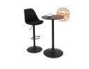 Table haute ronde TAMAGO en bois et métal noir - 60 cm