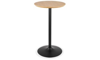 BT01100NABL 5404028319895 Table haute ronde TAMAGO en bois finition naturelle et métal noir - à̃ 60 cm