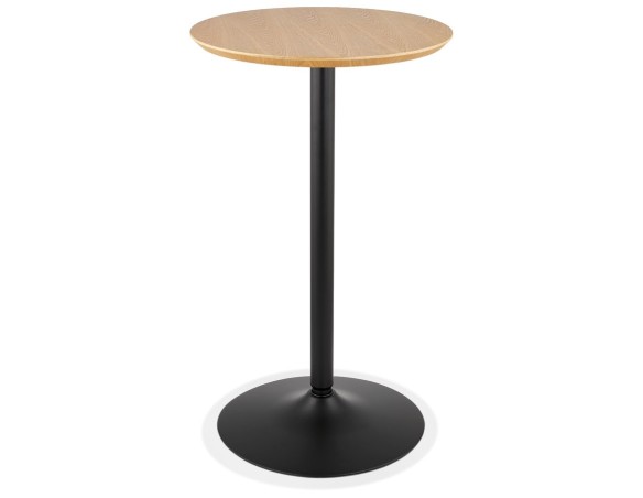 BT01100NABL 5404028319895 Table haute ronde TAMAGO en bois finition naturelle et métal noir - à̃ 60 cm