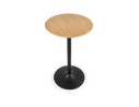 Table haute ronde TAMAGO en bois finition naturelle et métal noir - 60 cm