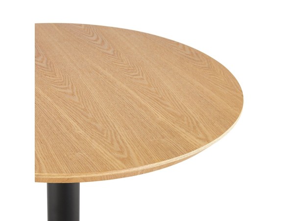 Table haute ronde TAMAGO en bois finition naturelle et métal noir - 60 cm