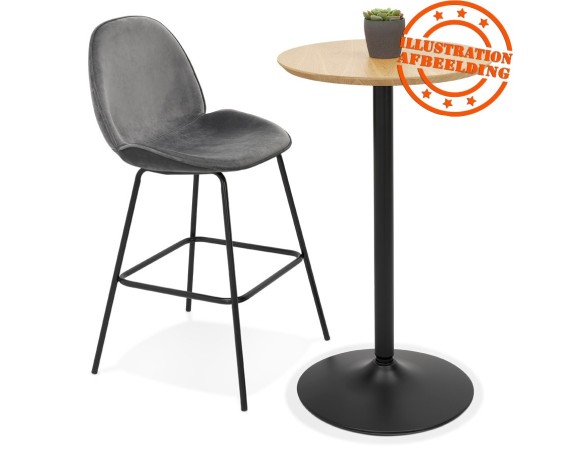 Table haute ronde TAMAGO en bois finition naturelle et métal noir - 60 cm