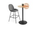Table haute ronde TAMAGO en bois finition naturelle et métal noir - 60 cm