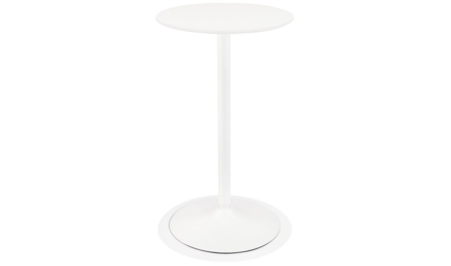 BT01110WHWH 5404028319918 Table haute ronde IDALGO en bois et métal blanc - à̃ 60 cm BT01110WHWH 5404028319918 Table haute ronde IDALGO en bois et métal blanc - à̃ 60 cm