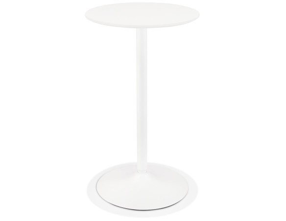 BT01110WHWH 5404028319918 Table haute ronde IDALGO en bois et métal blanc - à̃ 60 cm