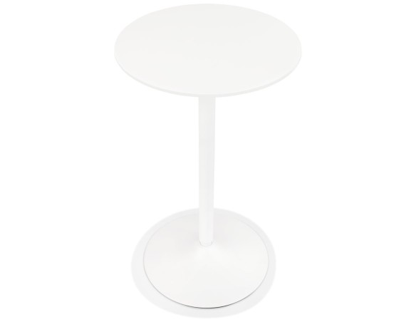 Table haute ronde IDALGO en bois et métal blanc - 60 cm