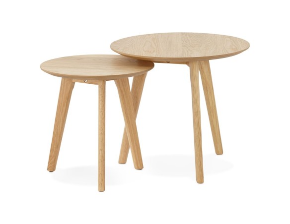 CT00450NA 5420072041551 Tables gigognes ronde GABY en bois naturel