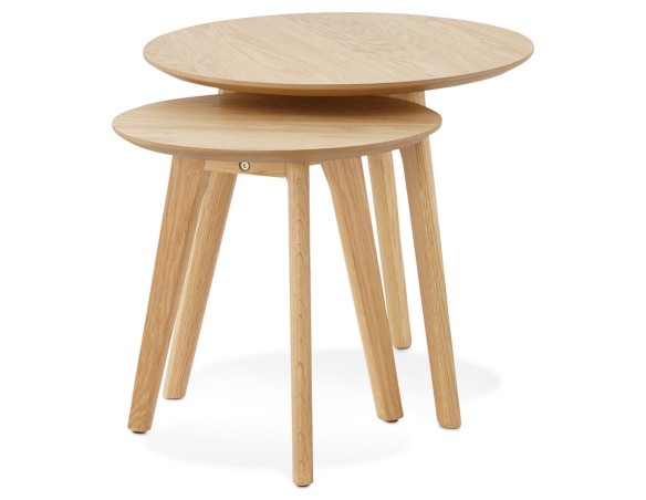Tables gigognes ronde GABY en bois naturel
