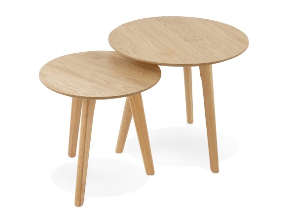 Tables gigognes ronde GABY en bois naturel