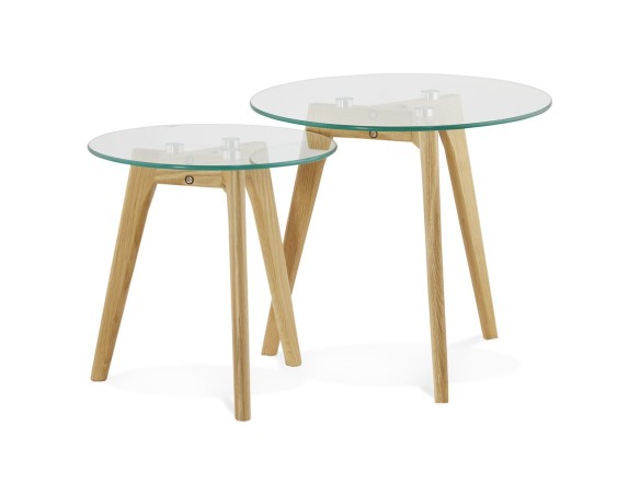 CT00370CL 5420072036731 Tables gigognes ronde LOVYOU en verre