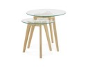 Tables gigognes ronde LOVYOU en verre