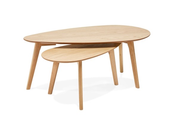 Tables gigognes design STOKOLM en bois finition naturelle