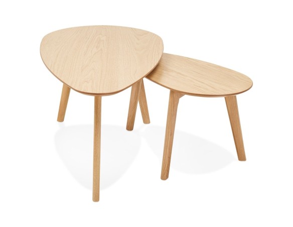 Tables gigognes design STOKOLM en bois finition naturelle