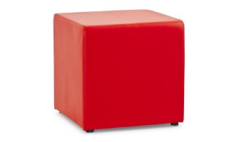 LS00750RE 5420072034133 Pouf CUBE de salon en matière synthétique rouge