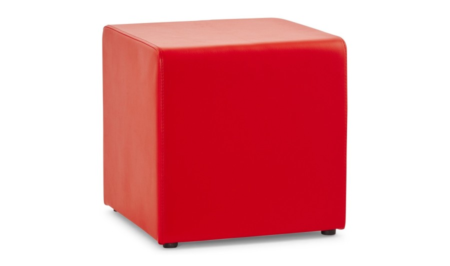 LS00750RE 5420072034133 Pouf CUBE de salon en matière synthétique rouge LS00750RE 5420072034133 Pouf CUBE de salon en matière synthétique rouge