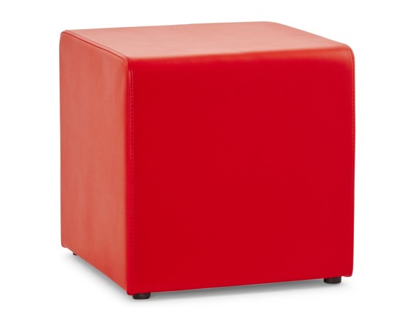 LS00750RE 5420072034133 Pouf CUBE de salon en matière synthétique rouge