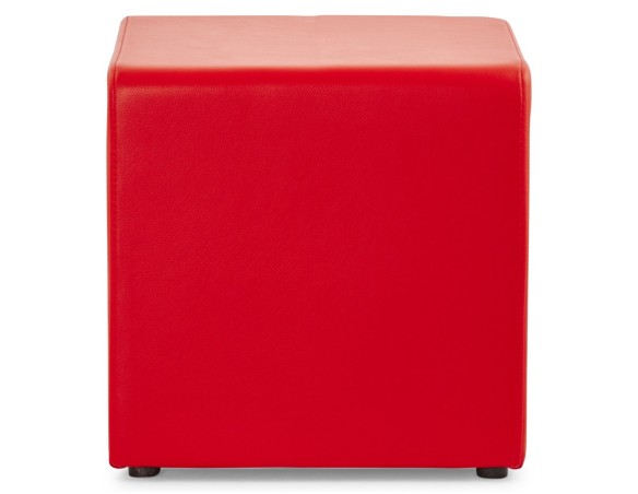 Pouf CUBE de salon en matière synthétique rouge