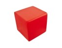Pouf CUBE de salon en matière synthétique rouge