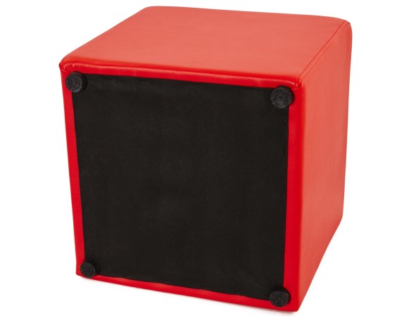 Pouf CUBE de salon en matière synthétique rouge