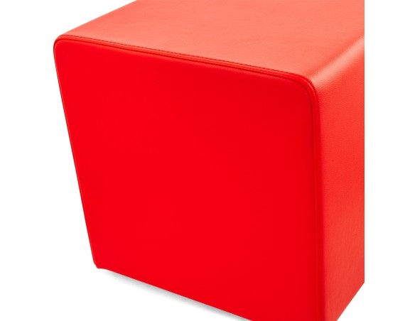 Pouf CUBE de salon en matière synthétique rouge