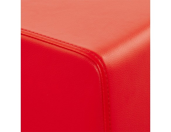 Pouf CUBE de salon en matière synthétique rouge