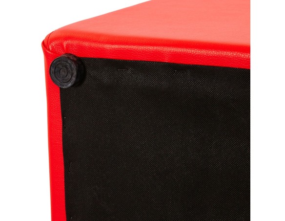 Pouf CUBE de salon en matière synthétique rouge