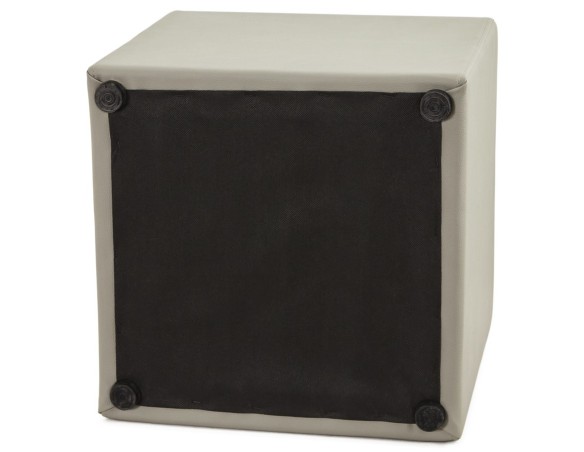 Pouf CUBE de salon en matière synthétique grise