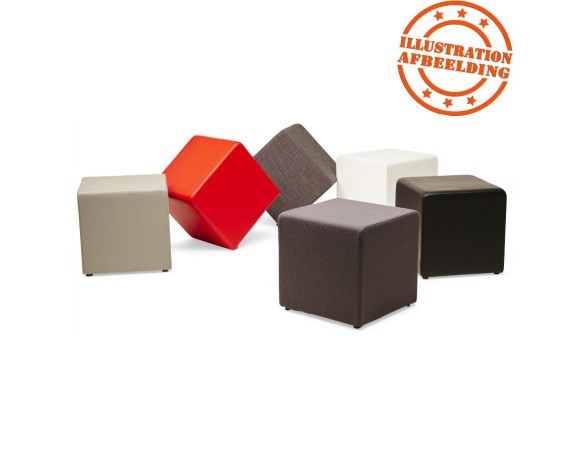 Pouf CUBE de salon en matière synthétique grise